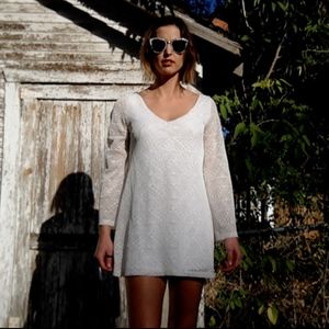 White Lace Long Sleeve Dress